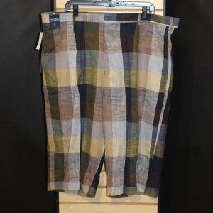 TRUST Men's Navy Plaid Shorts W46